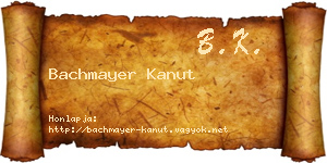 Bachmayer Kanut névjegykártya